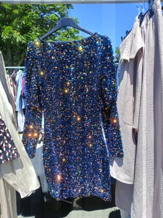 Vestido fiesta lentejuelas Zara