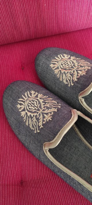 Zapatillas Norteñas bordadas azules