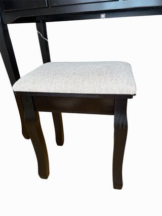 Tocador negro con espejo LED y taburete