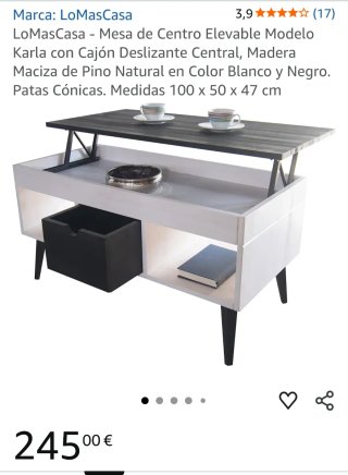 Mesa de Centro Elevable LoMasCasa Karla