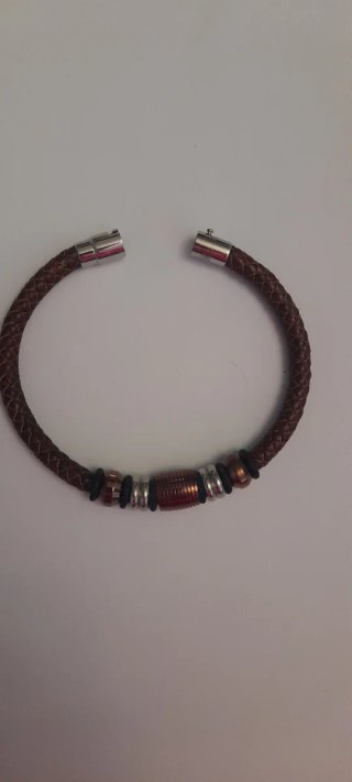 Bracciale Uomo in cuoio intrecciato con Inserti