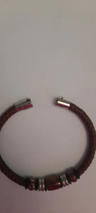 Bracciale Uomo in cuoio intrecciato con Inserti