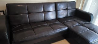 Sofá Cama Piel Sintética,arcon Negro.+ VENTILADOR
