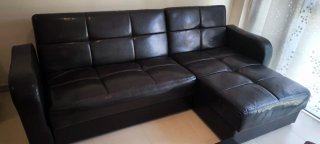 Sofá Cama Piel Sintética,arcon Negro.+ VENTILADOR