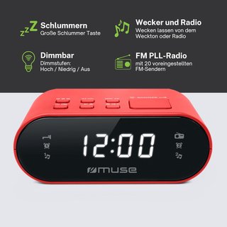 Muse radio despertador digital led dimable