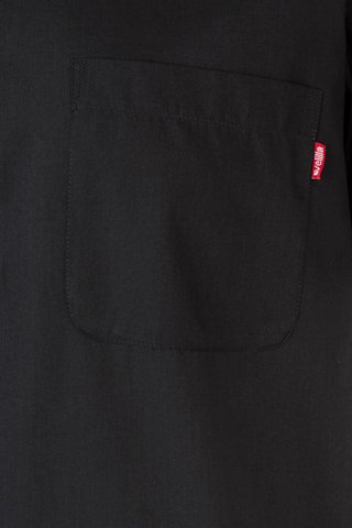 Camisa negra manga corta cuello francés