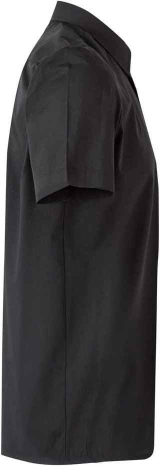 Camisa negra manga corta cuello francés