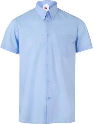 Camisa negra manga corta cuello francés