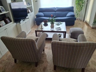 Conjunto Sofá 3 plazas + 2 Sillones + Reposapiés