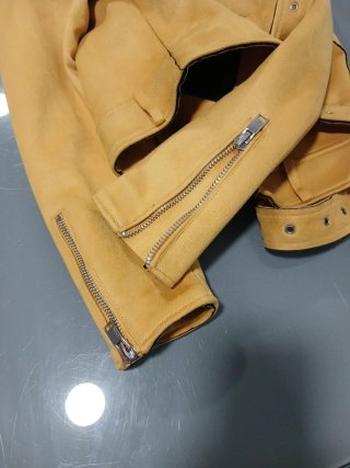 Chaqueta Biker Zara Antelina Amarilla Talla M
