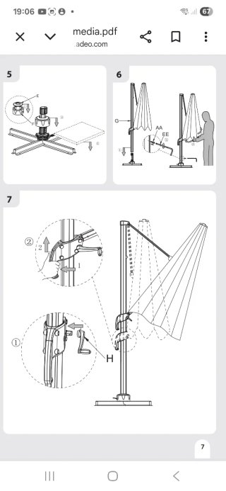 Parasol AURA excéntrico Leroy Merlin