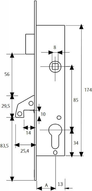 Tesa Assa Abloy cerradura monopunto 2241