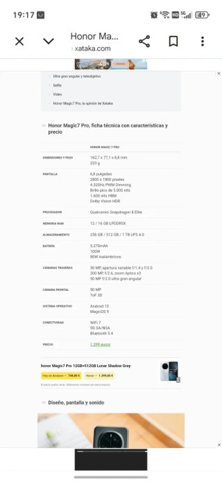 HONOR Magic7 Pro 12/512gb