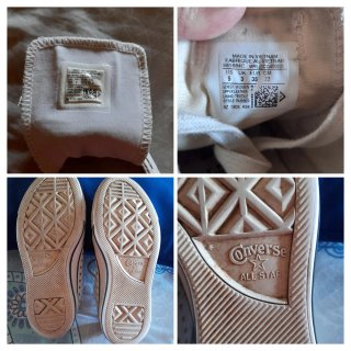 Converse Cuero Tachuelas Blanco/Dorado Talla 35