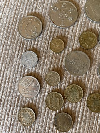Lote de monedas antiguas españolas