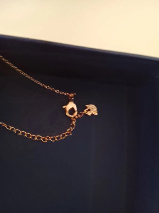Collar Swarovski Corazón Doble Baño Oro Rosa
