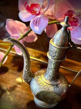 Ampolla Dallah Vintage Ottone Massiccio