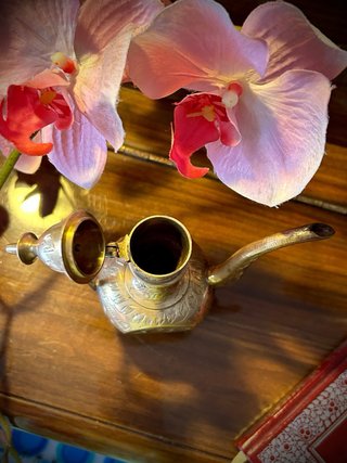 Ampolla Dallah Vintage Ottone Massiccio