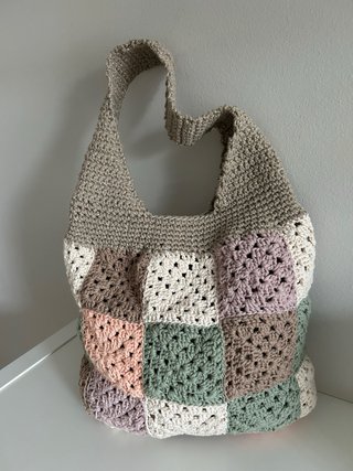 Bolso de crochet de algodón multicolor