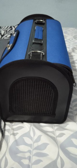 Transportín para mascotas azul y negro