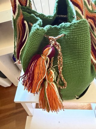 Bolso Wayuu tejido a mano verde