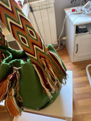 Bolso Wayuu tejido a mano verde