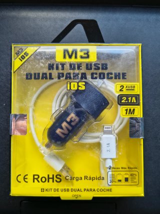 Cargador Coche M3 Dual USB iOS