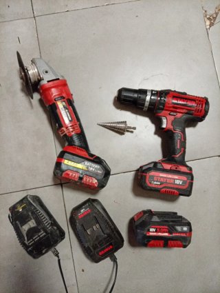Taladro y Amoladora Stayer 18V + Baterías