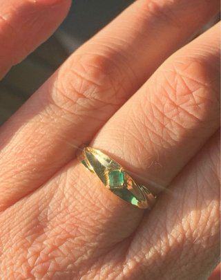 Anillo Esmeralda Natural Talla Cuadrada