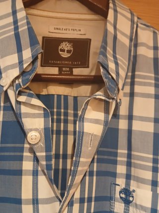 Camisa Timberland cuadros azul y blanco Talla M