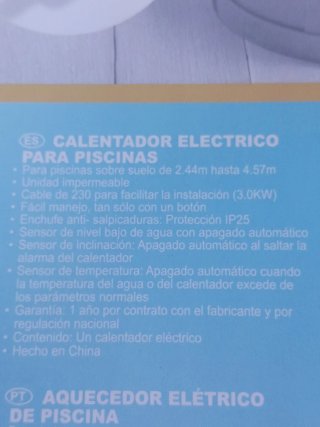 Calentador Eléctrico Intex Piscinas