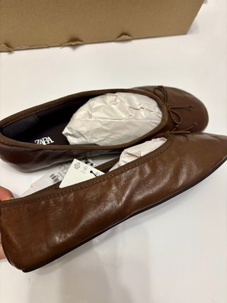 Bailarinas Zara Piel Marrón Talla 39