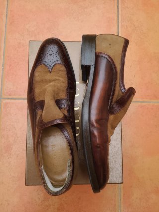 Scarpe Gucci in pelle e camoscio marroni