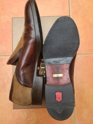 Scarpe Gucci in pelle e camoscio marroni