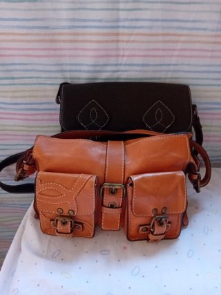 Bolso Purificación García de cuero marrón