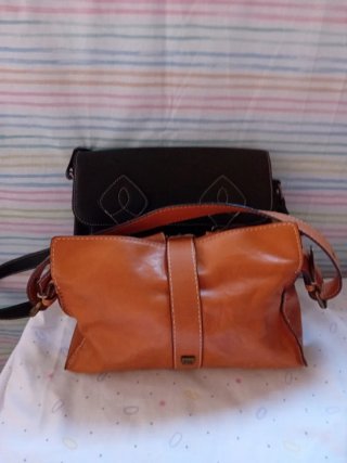 Bolso Purificación García de cuero marrón