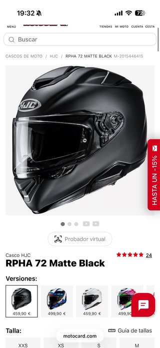 Casco HJC RPHA 72 Talla XL