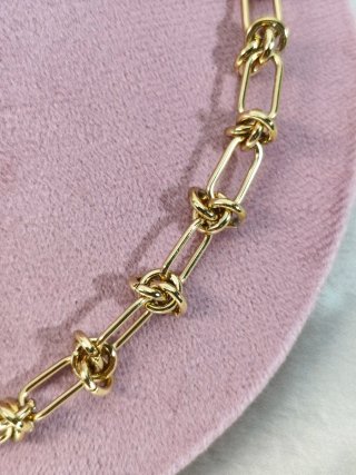 Conjunto collar y pulsera eslabones dorados