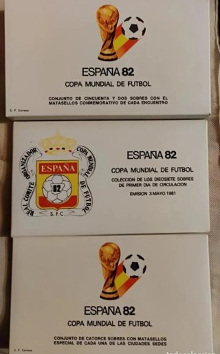 Estuche Completo 83 sobres sellos Mundial 82