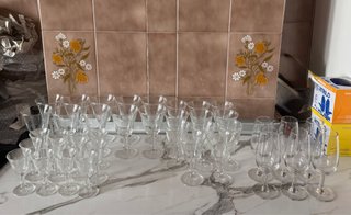 Juego copas cristal años 60/70