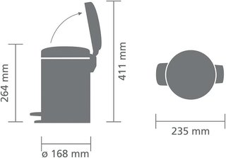 Brabantia cubo de basura pedal blanco