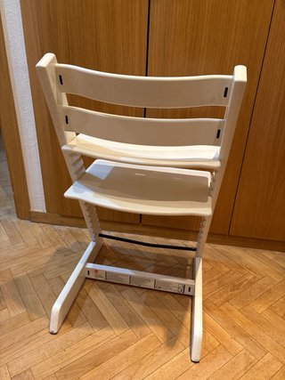 Silla bebé madera blanca regulable en muchas posic