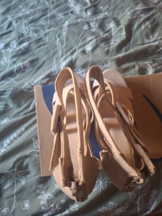 Sandalias Beige Tacón Talla 37