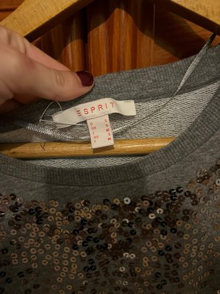 Vestido/Jersey Esprit lentejuelas gris Talla S