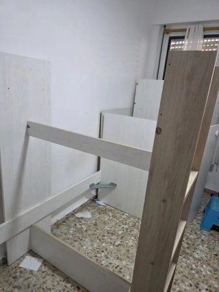 Cama tren GROE Blanco/Natural