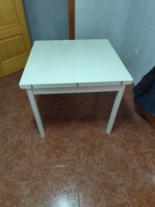 Mesa extensible cocina blanca 90/180
