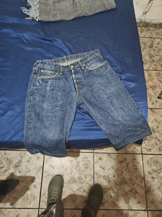 Pantalones Evisu Azules con Diseño Floral