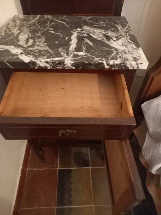 Mesita vintage mármol y madera
