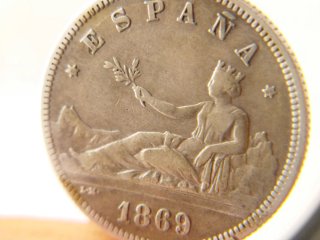 Moneda Plata 2 pesetas 1869 *18*69 República