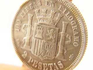 Moneda Plata 2 pesetas 1869 *18*69 República